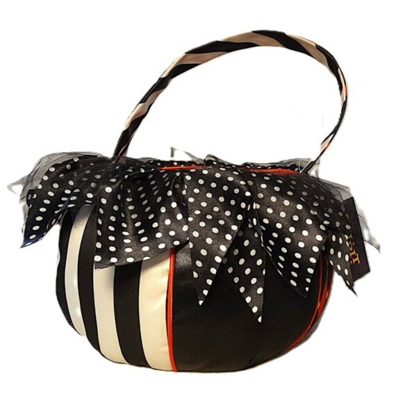 Spirit Halloween Trick or Treat Bag Purse Red Black Diamond Polka Dot Bow - Picture 4 of 9